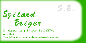 szilard briger business card